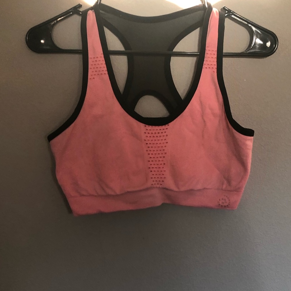 Peach sports bra!
